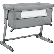 Shumee Cot with mattress light grey linen fabric, 10295 - Cot
