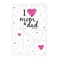 Baby Nellys Travel Changing Pad Soft I Love White - Pink - Changing Pad