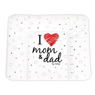 Baby Nellys Changing mat soft I Love white - red 85 × 72 cm - Changing Pad