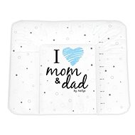 Baby Nellys Changing mat soft I Love white - blue 85 × 72 cm - Changing Pad