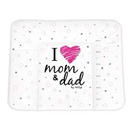 Baby Nellys Changing mat soft I Love white - pink 85 × 72 cm - Changing Pad