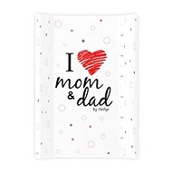 Baby Nellys Changing mat hard MDF I Love white - red - Changing Pad