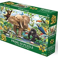 Prime 3D Puzzle s 3D efektem 100 dílků Mláďata v džungli - Jigsaw Puzzle