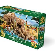 Prime 3D Puzzle with 3D effect 63 pieces Playful Elephants - Jigsaw Puzzle