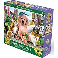Prime 3D Puzzle with 3D Effect 48 Pieces Good Friends - Jigsaw Puzzle