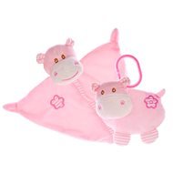 Pink Hippo - Rattle + Comforter - Baby Sleeping Toy