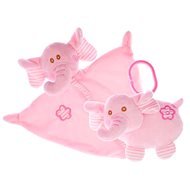 Pink Elephant - Rattle + Sleeping Bag - Baby Sleeping Toy