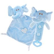 Blue Elephant - Rattle + Comforter - Baby Sleeping Toy