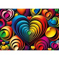 YAZZ Puzzle coloured hearts 1000 pieces - Jigsaw Puzzle