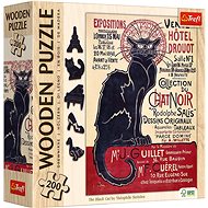 TREFL Wooden Art: Steinlen - Black Cat, Le Chat Noir 200 pieces - Jigsaw Puzzle