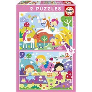 EDUCA Unicorns and Fairies 2 × 48 pieces - Jigsaw Puzzle