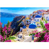 Enjoy Santorini with flowers, Greece 1000 pieces - Jigsaw Puzzle