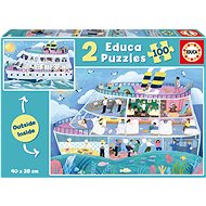 EDUCA Outside/Inside Cruise Ship 2 × 100 pieces - Jigsaw Puzzle