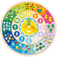 New Classic Toy Wooden Clock + Puzzle - Wooden Puzzle