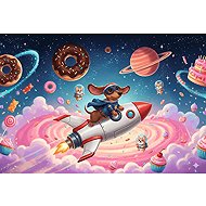 TREFL Puzzle Dachshund on a Rocket 100 Pieces - Jigsaw Puzzle