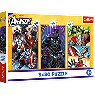 TREFL Puzzle Marvel Avengers: Action-Packed Days 3×80 Pieces - Jigsaw Puzzle