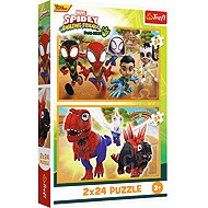 TREFL Puzzle Spidey and Dinosaurs 2×24 Pieces - Jigsaw Puzzle