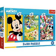 TREFL Puzzle Mickey Mouse Team 3×80 Pieces - Jigsaw Puzzle