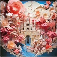 HEYE Square Puzzle Paper - Like: White Castle 1000 pieces - Jigsaw Puzzle