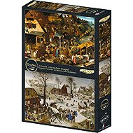 GRAFIKA Puzzle Flemish proverbs and the Bethlehem Census 2 × 500 pieces - Jigsaw Puzzle