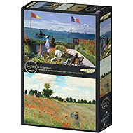 GRAFIKA Puzzle Garden of Sainte Adresse and Field of poppies 2 × 500 pieces - Jigsaw Puzzle