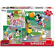 Dino Mickey Mouse a kamarádi 3 × 55 dílků - Jigsaw Puzzle