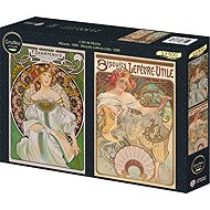 Artwork by A. Mucha: ‘Dreaming’, 1898; Lefevre-Utile biscuits, 1896, 2 × 500 pieces - Jigsaw Puzzle