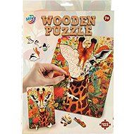 Moxy Žirafa 125 dílků se stojánkem - Wooden Puzzle