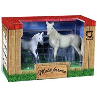 Rappa Set of 2 White Horses with Corral - Figure