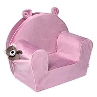 Baby Nellys Teddy Velvet highchair with side pocket, pink, old pink - Children's Chair