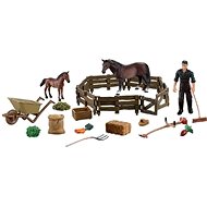 Rappa Pen with Brown Mare and Foal and Accessories - Figure Accessories