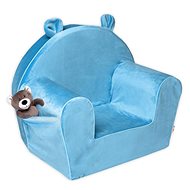 Baby Nellys Teddy Velvet highchair with side pocket, blue - Children's Chair