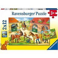 Ravensburger Puzzle 051786 Happy Day on the Farm 2x12 pieces - Jigsaw