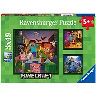 Ravensburger Puzzle 056217 Minecraft Biomes 3x49 pieces - Jigsaw