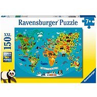 Ravensburger Puzzle 132874 Tierische Weltkarte 150 Teile - Puzzle