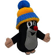 MUNABO Little Mole 10cm Finger Puppet, Blue and Yellow Hat - Hand Puppet
