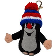 Little Mole 10cm, Blue Tricolour Cap, Carabiner - Soft Toy