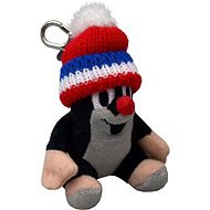 Little Mole 9cm Sitting, Red Tricolour, Carabiner - Soft Toy