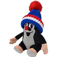 Little Mole 20cm Sitting, Blue Tricolour Cap - Soft Toy