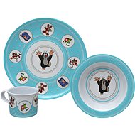 Set of Dishes, 3 pieces, Little Mole Friends Blue - Children's Dining Set