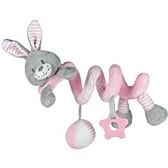Crib toy Spiral rabbit - pink - Pushchair Toy
