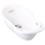 Anatomical bathtub with drain 86 cm Wild & Free elephant - white - Baby Bathtub