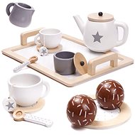 KIK KX6279 Coffee service for children 14 pieces wood - Toy Kitchen Utensils