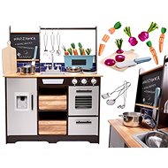 KIK KX6286 Kids wooden kitchen with accessories 96cm brown - Play Kitchen