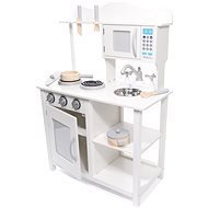KIK KX6490 Kids wooden kitchen with accessories XL 85 cm white - Play Kitchen