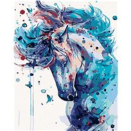 Diamondi - ABSTRACT HORSE DARK BLUE, 40x50 cm, stretched canvas on frame - Diamond Painting