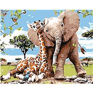 Diamondi - ZIRAFA AND THE SUN, 40x50 cm, stretched canvas on frame - Diamond Painting