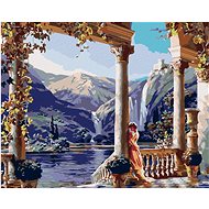 Diamondi - CASTLE OVER THE LAKE, 40x50 cm, without frame and without canvas shut off - Diamond Painting