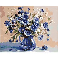Diamondi - FLOWER OF BLUE FLOWERS, 40x50 cm, stretched canvas on frame - Diamond Painting
