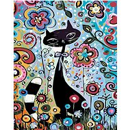 Diamondi - CAT IN FLOWERS, 40x50 cm, stretched canvas on frame - Diamond Painting